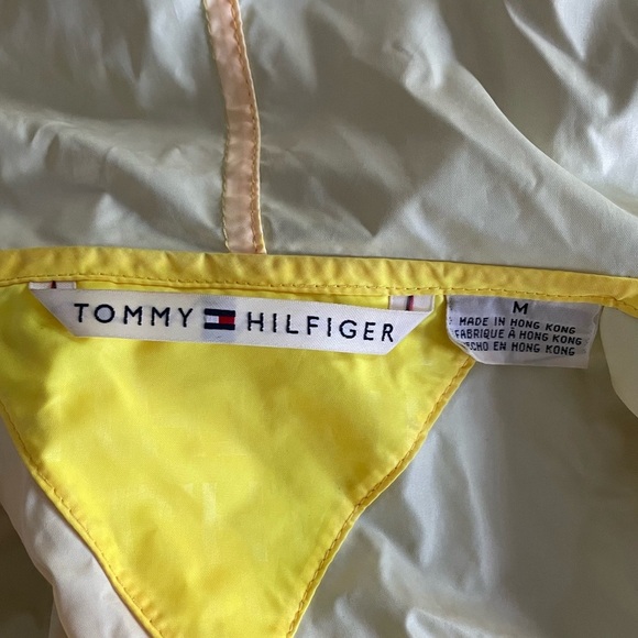 Tommy Hilfiger Yellow Rain Jacket Windbreaker Sz M VINTAGE - Picture 8 of 10